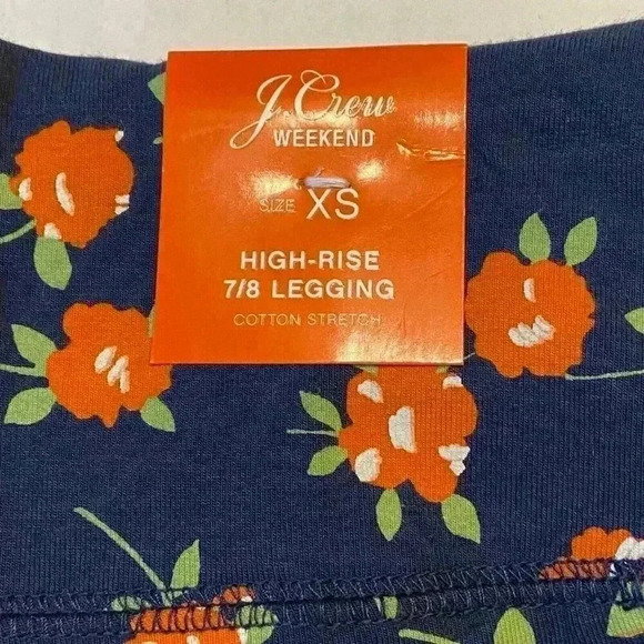 J. Crew Weekend High Rise 7/8 Legging XS Poppy Fields Casual Comfy Floral - Picture 5 of 10